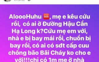 Diễn viên Thanh Bi kêu cứu khi bão số 3 Yagi đổ bộ Cứu mẹ em với